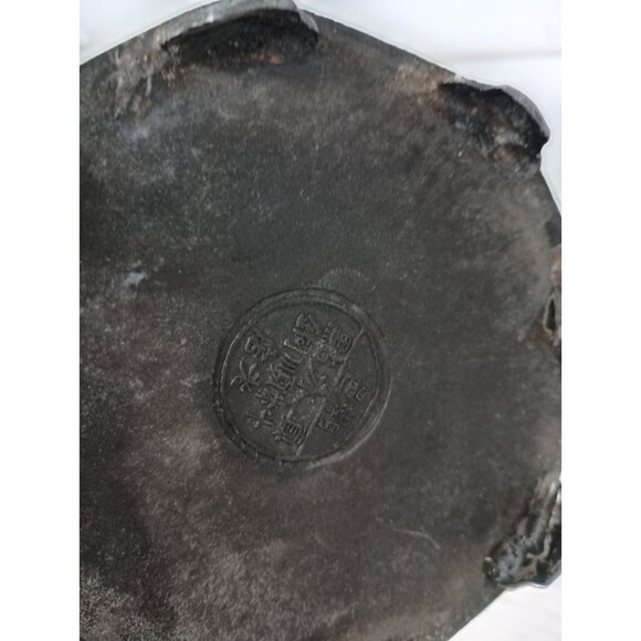 Antique 19th Century Chinese Pewter Tea Caddy Octagonal Painted Glass Panels - Picture 7 of 10